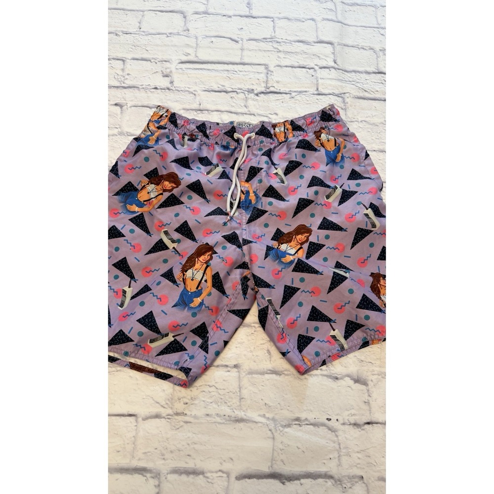 RSVLTS Large DARE MIGHTY THINGS SAVED BY THE BELL KAPOW SHORTS 90s Y2K, EUC